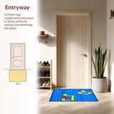 Ultra Soft Area Rug, Non Slip, Stain Resistant, Washable Area Rugs for Living Room, Bedroom, Energetic Melody Inspired Aesthetic(Blue)