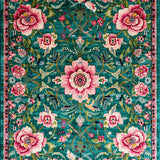 Ultra Soft Area Rug, Non Slip, Stain Resistant, Washable Area Rugs for Living Room, Bedroom, Elegant Soft Floral Aesthetic(Blue)