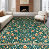 Ultra Soft Area Rug, Non Slip, Stain Resistant, Washable Area Rugs for Living Room, Bedroom, Botanical Shaggy Earthy Charm(Green)