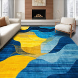 Ultra Soft Area Rug, Non Slip, Stain Resistant, Washable Area Rugs for Living Room, Bedroom, Vibrant Abstract Artistic Fusion(Yellow)