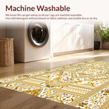 Ultra Soft Area Rug, Non Slip, Stain Resistant, Washable Area Rugs for Living Room, Bedroom, Artful Whimsical Knitted Touch(Gold)