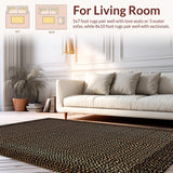 Ultra Soft Area Rug, Non Slip, Stain Resistant, Washable Area Rugs for Living Room, Bedroom, Vibrant Bold Leopard Pattern Fusion(Gold)