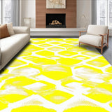 Ultra Soft Area Rug, Non Slip, Stain Resistant, Washable Area Rugs for Living Room, Bedroom, Vibrant Wildlife Geometry Theme(Yellow)