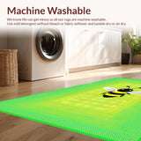 Ultra Soft Area Rug, Non Slip, Stain Resistant, Washable Area Rugs for Living Room, Bedroom, Artful Outdoor Floral Concept(Green)
