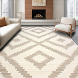Ultra Soft Area Rug, Non Slip, Stain Resistant, Washable Area Rugs for Living Room, Bedroom, Elegant Striped Transitional Aesthetic(Beige)