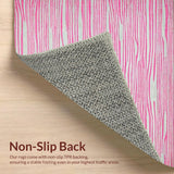 Ultra Soft Area Rug, Non Slip, Stain Resistant, Washable Area Rugs for Living Room, Bedroom, Eclectic Modern Striped Visuals(Pink)