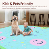 Ultra Soft Area Rug, Non Slip, Stain Resistant, Washable Area Rugs for Living Room, Bedroom, Charming Interactive Child-Friendly Style(Blue)