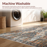 Ultra Soft Area Rug, Non Slip, Stain Resistant, Washable Area Rugs for Living Room, Bedroom, Distressed Print Entry for Inside Non Slip(Gray)