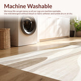 Ultra Soft Area Rug, Non Slip, Stain Resistant, Washable Area Rugs for Living Room, Bedroom, Contemporary Abstract with Flowing Wave Motifs and Sand Hues(Beige)