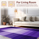 Ultra Soft Area Rug, Non Slip, Stain Resistant, Washable Area Rugs for Living Room, Bedroom, Warm Monochrome Plush Experience(Purple)