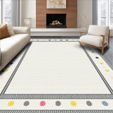 Ultra Soft Area Rug, Non Slip, Stain Resistant, Washable Area Rugs for Living Room, Bedroom, Modern Chic Striped Visual Style(White)