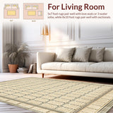 Beige Modern Tile Inspired Easy Clean Durable(Beige)