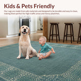 Ultra Soft Area Rug, Non Slip, Stain Resistant, Washable Area Rugs for Living Room, Bedroom, Modern Bowknot Bath Rug:  Elegant Scalloped Area Carpet(Blue)