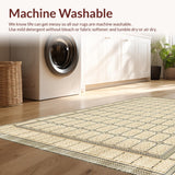 Beige Modern Tile Inspired Easy Clean Durable(Beige)
