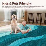 Ultra Soft Area Rug, Non Slip, Stain Resistant, Washable Area Rugs for Living Room, Bedroom, Minimalist Aqua Gradation Aesthetic(Beige)