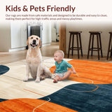 Ultra Soft Area Rug, Non Slip, Stain Resistant, Washable Area Rugs for Living Room, Bedroom, Personalized Commercial Rug Modern Abstract Art for Office Spaces(Orange)