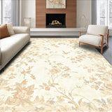 Ultra Soft Area Rug, Non Slip, Stain Resistant, Washable Area Rugs for Living Room, Bedroom, Elegant Botanical Area Beige Hues with Floral Accents(Beige)