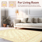 Low Pile Floor with Feature and Beige Medallion Accent(Ivory)