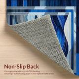 Intricate Geometric Wave Area with Modern Abstract Design(Blue)
