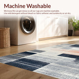 Ultra Soft Area Rug, Non Slip, Stain Resistant, Washable Area Rugs for Living Room, Bedroom, Modern Charcoal and Pearl Striped Rug(Gray)