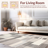 Ultra Soft Area Rug, Non Slip, Stain Resistant, Washable Area Rugs for Living Room, Bedroom, Artistic Grey Tiled Aesthetic(Gray)