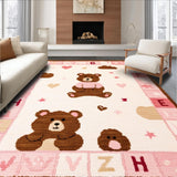 Ultra Soft Area Rug, Non Slip, Stain Resistant, Washable Area Rugs for Living Room, Bedroom, Whimsical Educational Alphabet Delight(Pink)