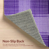 Ultra Soft Area Rug, Non Slip, Stain Resistant, Washable Area Rugs for Living Room, Bedroom, Unique Textured Wavy Patterned Print(Purple)