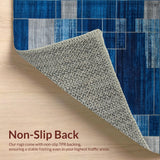 Ultra Soft Area Rug, Non Slip, Stain Resistant, Washable Area Rugs for Living Room, Bedroom, Chic Blue Tiled Pattern Aesthetic(Blue)