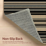 Ultra Soft Area Rug, Non Slip, Stain Resistant, Washable Area Rugs for Living Room, Bedroom, Contemporary Neutral Stripe Design(Beige)