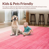 Ultra Soft Area Rug, Non Slip, Stain Resistant, Washable Area Rugs for Living Room, Bedroom, Contemporary Soft Blush Aesthetic(Pink)
