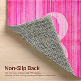 Ultra Soft Area Rug, Non Slip, Stain Resistant, Washable Area Rugs for Living Room, Bedroom, Vibrant Soft Curved Patterns(Pink)