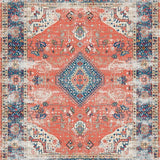 Ultra Soft Area Rug, Non Slip, Stain Resistant, Washable Area Rugs for Living Room, Bedroom, Chic Coral and Beige Harmony(Orange)