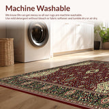 Ultra Soft Area Rug, Non Slip, Stain Resistant, Washable Area Rugs for Living Room, Bedroom, Vintage Runner(Red)