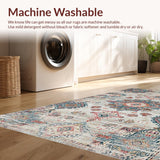 Ultra Soft Area Rug, Non Slip, Stain Resistant, Washable Area Rugs for Living Room, Bedroom, Whimsical Abstract Patterned Charm(Gray)