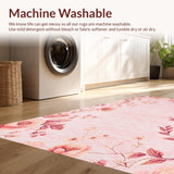 Ultra Soft Area Rug, Non Slip, Stain Resistant, Washable Area Rugs for Living Room, Bedroom, Serene Blush Textured Elegance(Pink)