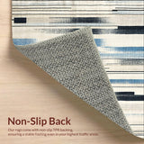 Ultra Soft Area Rug, Non Slip, Stain Resistant, Washable Area Rugs for Living Room, Bedroom, Urban Chic Stripe Pattern Rug Featuring Graphic Lines and Dynamic Contrast(Beige)