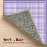 Ultra Soft Area Rug, Non Slip, Stain Resistant, Washable Area Rugs for Living Room, Bedroom, Playful Modern Checkered Style(Purple)