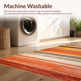 Ultra Soft Area Rug, Non Slip, Stain Resistant, Washable Area Rugs for Living Room, Bedroom, Striking Modern Lattice Motif(Orange)