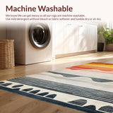 Ultra Soft Area Rug, Non Slip, Stain Resistant, Washable Area Rugs for Living Room, Bedroom, Trendy Modern Rainbow Palette(Orange)
