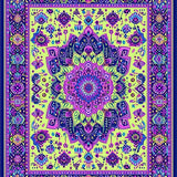 Ultra Soft Area Rug, Non Slip, Stain Resistant, Washable Area Rugs for Living Room, Bedroom, Artistic Psychedelic Patterned Elegance(Yellow)