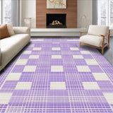 Ultra Soft Area Rug, Non Slip, Stain Resistant, Washable Area Rugs for Living Room, Bedroom, Vibrant Cozy Tiled Design Element(Purple)
