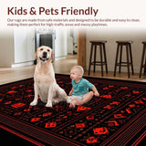 Ultra Soft Area Rug, Non Slip, Stain Resistant, Washable Area Rugs for Living Room, Bedroom, Trendy Soft Edge Dice Concept(Red)