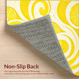 Ultra Soft Area Rug, Non Slip, Stain Resistant, Washable Area Rugs for Living Room, Bedroom, Lemon Zest Swirl Floor Art(Yellow)