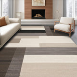 Ultra Soft Area Rug, Non Slip, Stain Resistant, Washable Area Rugs for Living Room, Bedroom, Dynamic Earthtone Linear Motif(Beige)