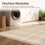 Ultra Soft Area Rug, Non Slip, Stain Resistant, Washable Area Rugs for Living Room, Bedroom, Trendy Vintage Ogee Style(Beige)