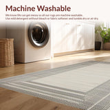 Ultra Soft Area Rug, Non Slip, Stain Resistant, Washable Area Rugs for Living Room, Bedroom, Warm Toned Decorative Weave(Beige)