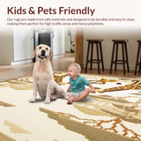 Ultra Soft Area Rug, Non Slip, Stain Resistant, Washable Area Rugs for Living Room, Bedroom, Sweet Safari Animal Area for Nursery Gentle Beige Wild Creatures(Beige)
