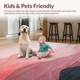 Ultra Soft Area Rug, Non Slip, Stain Resistant, Washable Area Rugs for Living Room, Bedroom, Blush Cascade Rug: Modern Ombre Design, Abstract Artistry(Pink)