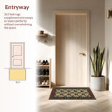 Ultra Soft Area Rug, Non Slip, Stain Resistant, Washable Area Rugs for Living Room, Bedroom, Western Hunting Theme Cabin Area Rug Washable(Beige)