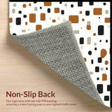 Ultra Soft Area Rug, Non Slip, Stain Resistant, Washable Area Rugs for Living Room, Bedroom, Cozy Earthy Toned Print(White)